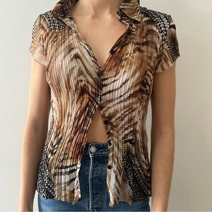 Vintage Animal Print Blouse